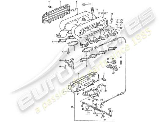 a part diagram from the Porsche 928 parts catalogue