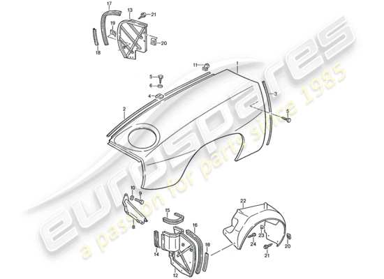 a part diagram from the Porsche 928 parts catalogue