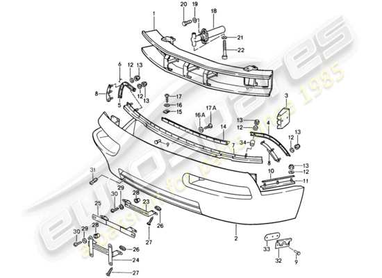 a part diagram from the Porsche 928 parts catalogue