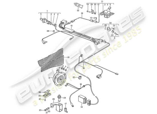 a part diagram from the Porsche 928 (1989) parts catalogue