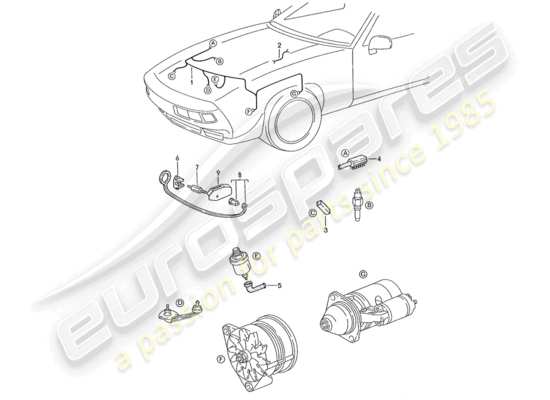 a part diagram from the Porsche 928 parts catalogue