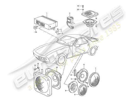 a part diagram from the Porsche 928 (1989) parts catalogue