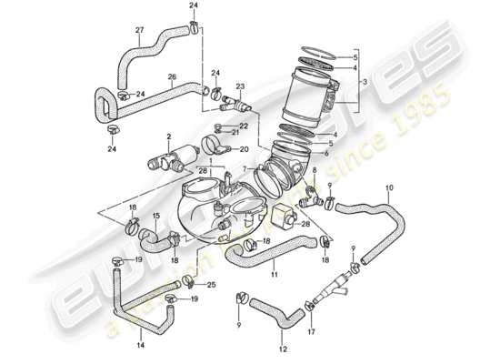 a part diagram from the Porsche 928 parts catalogue