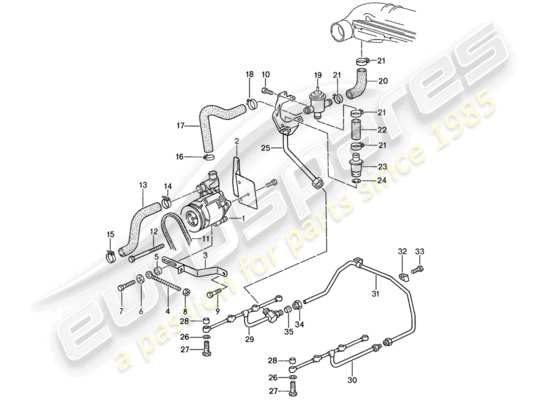 a part diagram from the Porsche 928 parts catalogue