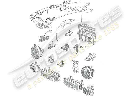 a part diagram from the Porsche 928 parts catalogue