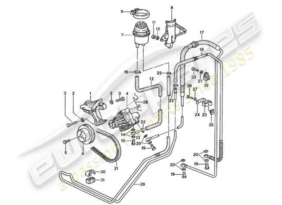 a part diagram from the Porsche 928 parts catalogue