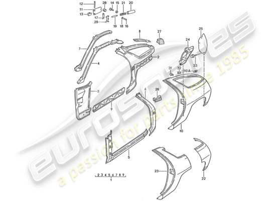 a part diagram from the Porsche 928 parts catalogue