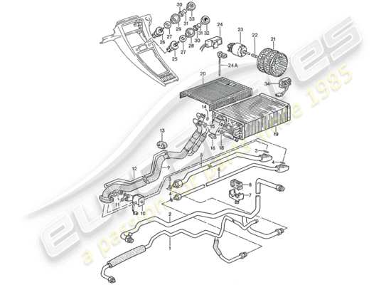 a part diagram from the Porsche 928 (1991) parts catalogue