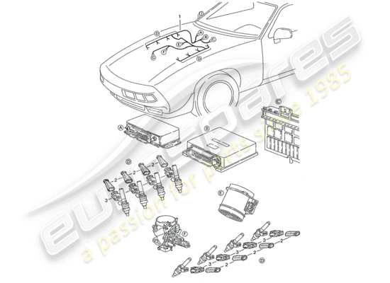 a part diagram from the Porsche 928 (1991) parts catalogue