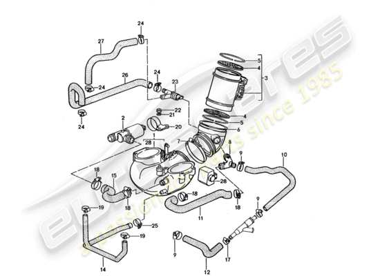 a part diagram from the Porsche 928 (1992) parts catalogue