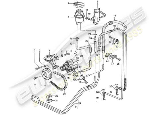 a part diagram from the Porsche 928 parts catalogue