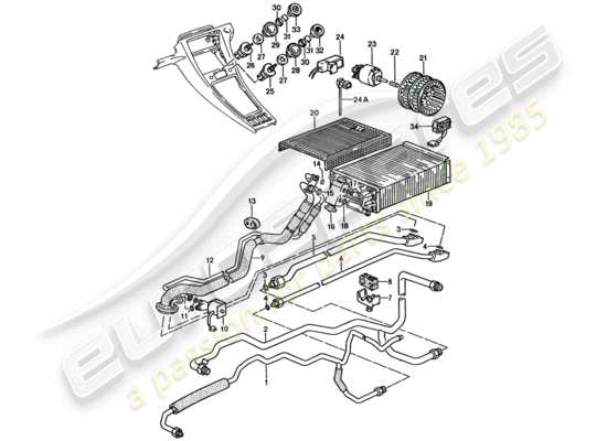 a part diagram from the Porsche 928 parts catalogue