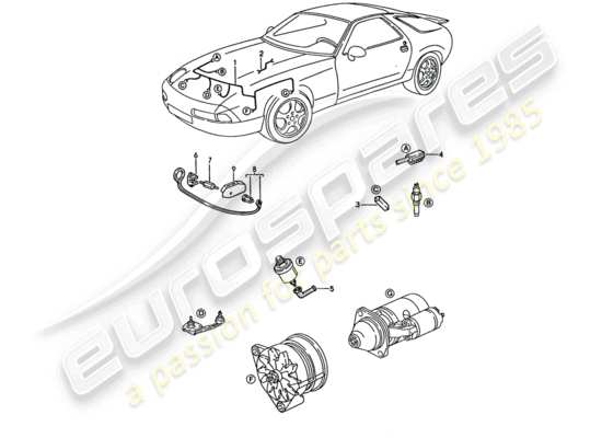 a part diagram from the Porsche 928 parts catalogue