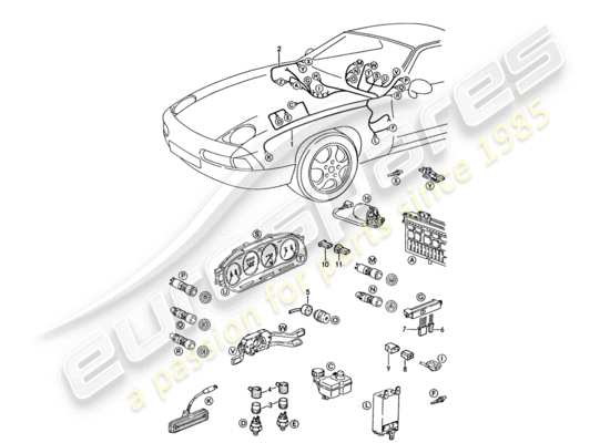 a part diagram from the Porsche 928 parts catalogue