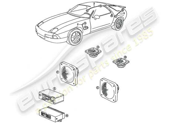 a part diagram from the Porsche 928 (1992) parts catalogue