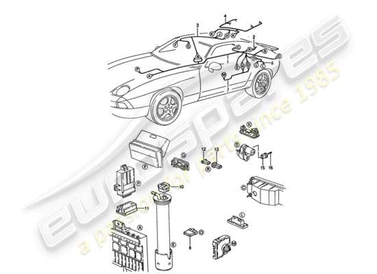 a part diagram from the Porsche 928 parts catalogue