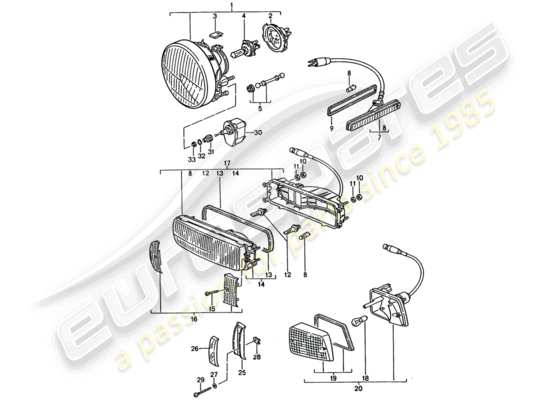 a part diagram from the Porsche 928 parts catalogue