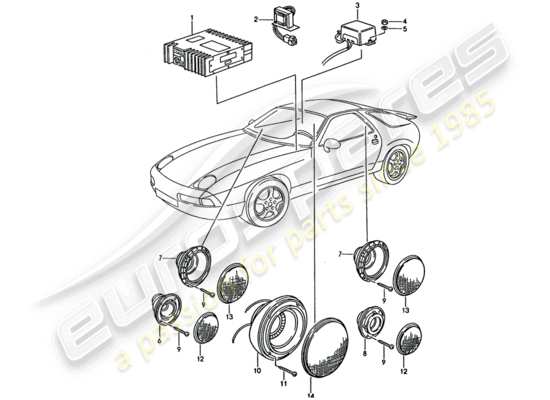 a part diagram from the Porsche 928 parts catalogue