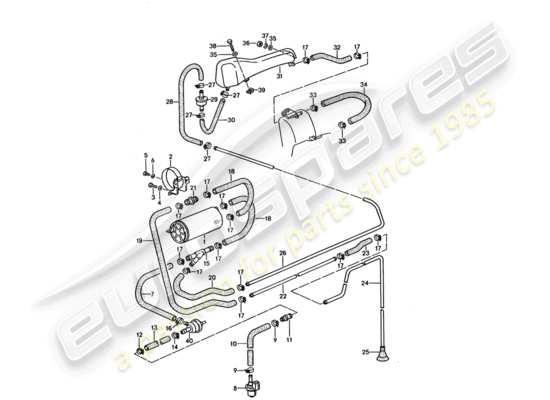 a part diagram from the Porsche 928 parts catalogue