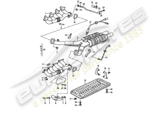 a part diagram from the Porsche 928 (1993) parts catalogue