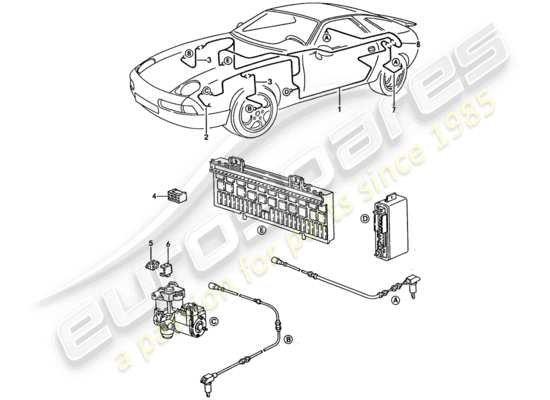 a part diagram from the Porsche 928 (1993) parts catalogue