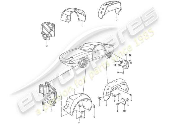 a part diagram from the Porsche 928 parts catalogue