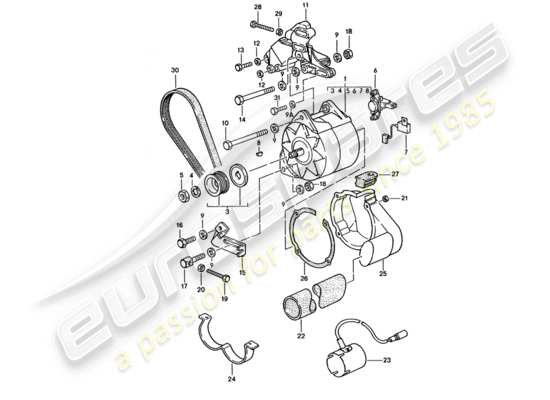 a part diagram from the Porsche 928 parts catalogue