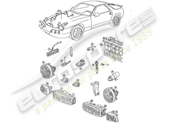 a part diagram from the Porsche 928 parts catalogue