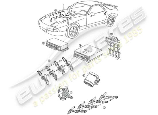 a part diagram from the Porsche 928 parts catalogue