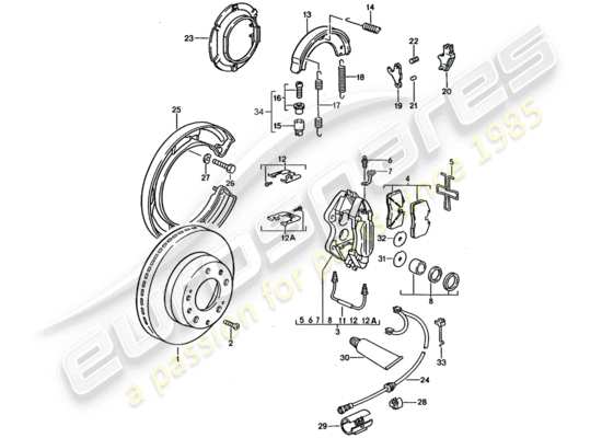 a part diagram from the Porsche 928 parts catalogue