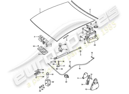 a part diagram from the Porsche 928 parts catalogue