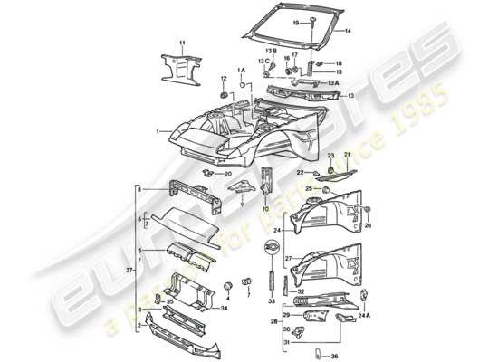 a part diagram from the Porsche 944 (1982) parts catalogue