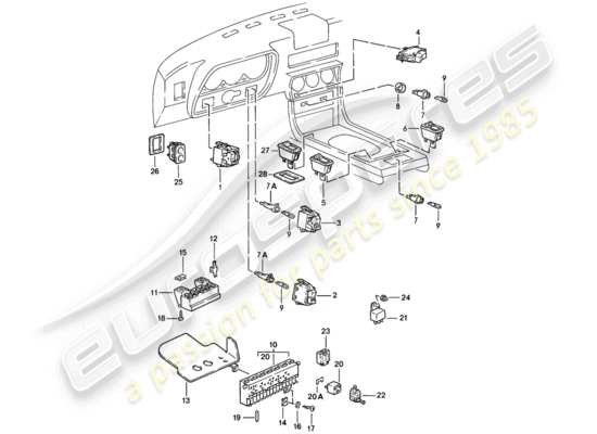 a part diagram from the Porsche 944 (1982) parts catalogue