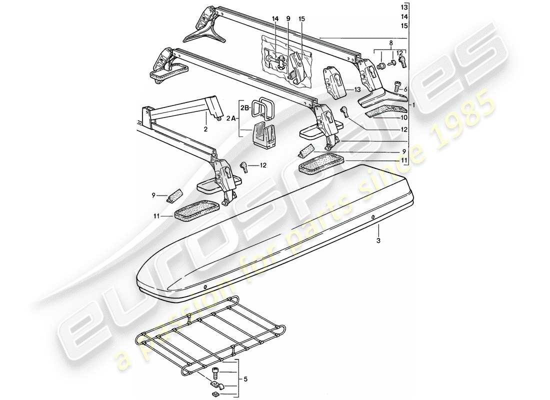 Porsche 944 (1983) ROOF TRANSPORT SYSTEM Part Diagram