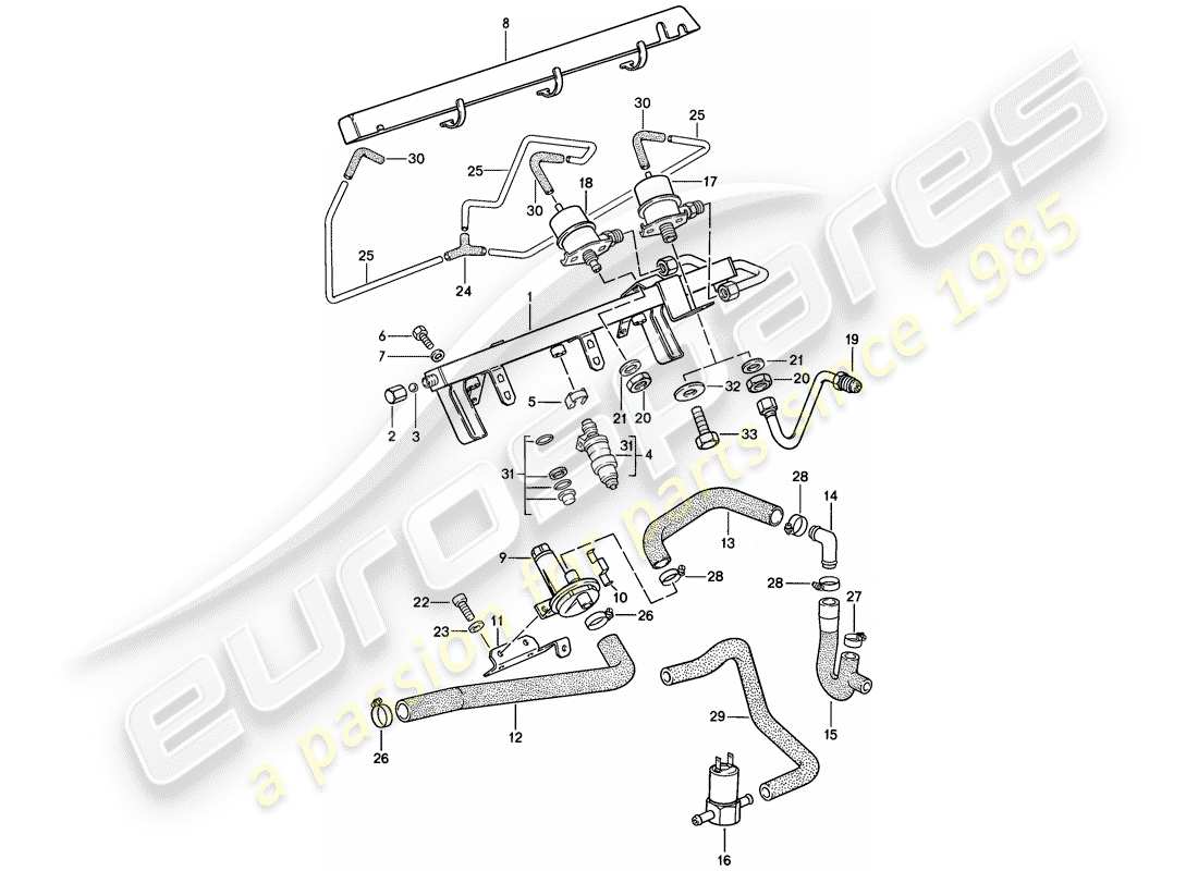 Porsche 944 (1983) L-JETRONIC - 2 Part Diagram