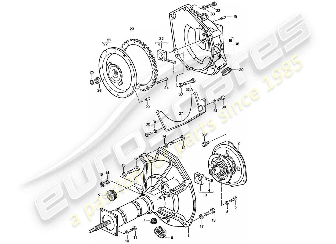 Porsche 944 (1983) CENTRAL TUBE - AUTOMATIC TRANSMISSION Part Diagram