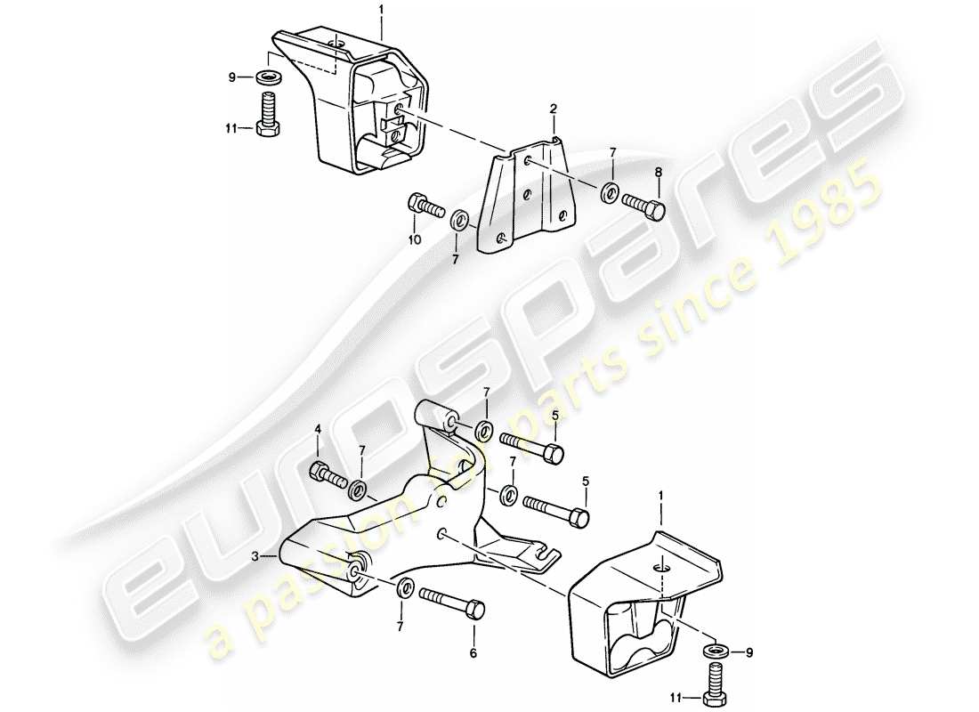 Porsche 944 (1983) TRANSMISSION SUSPENSION - AUTOMATIC TRANSMISSION Part Diagram