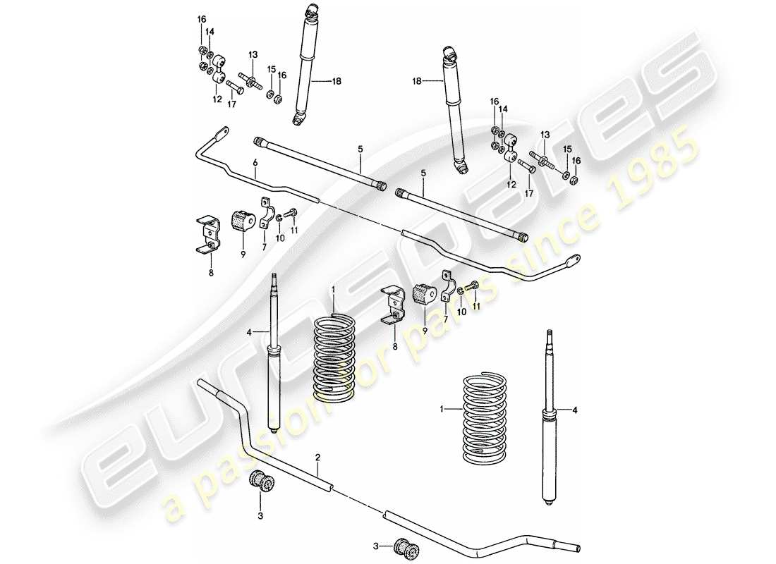 Porsche 944 (1983) sports suspension Part Diagram