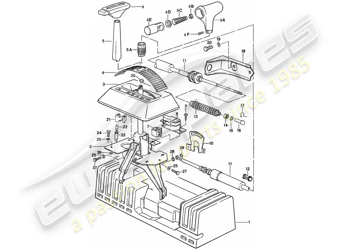 Porsche 944 (1983) SHIFT MECHANISM - AUTOMATIC TRANSMISSION Part Diagram