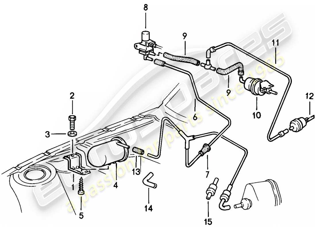 Porsche 944 (1983) VACUUM CONTROL Part Diagram