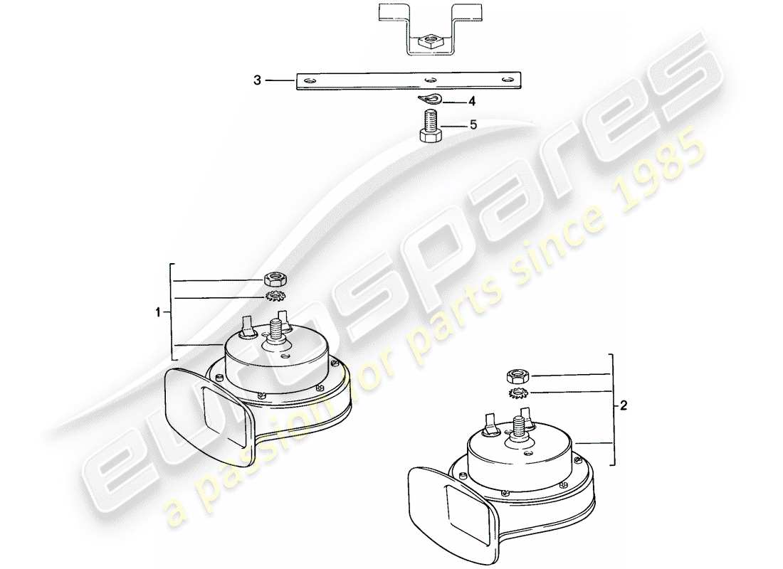 Porsche 944 (1983) HORN Part Diagram