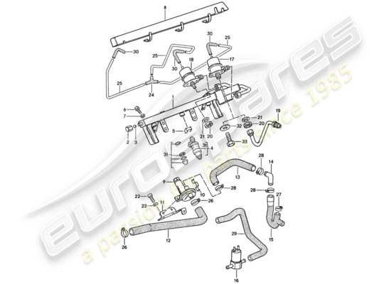 a part diagram from the Porsche 944 (1983) parts catalogue