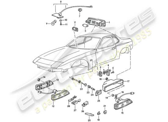 a part diagram from the Porsche 944 parts catalogue