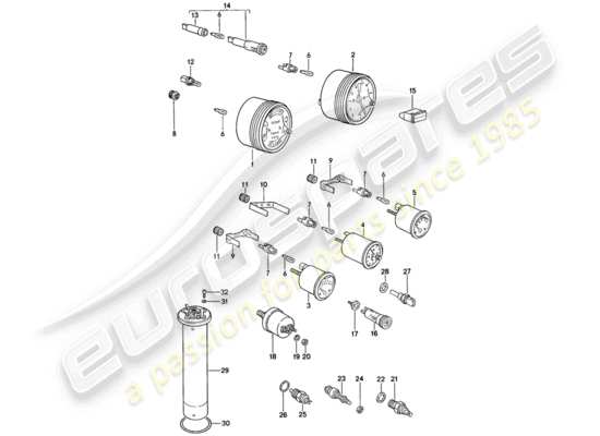 a part diagram from the Porsche 944 parts catalogue