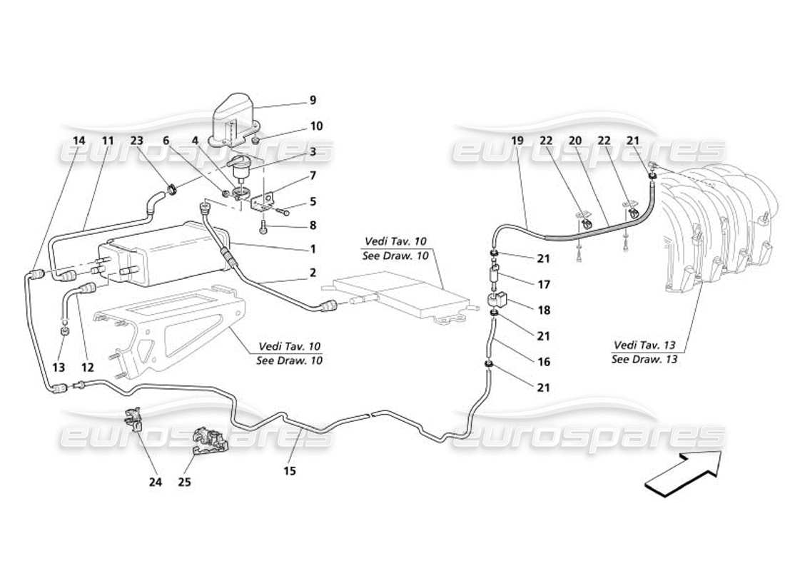 Maserati 4200 Gransport (2005) Antievaporation Device -Not for USA and CDN- Parts Diagram