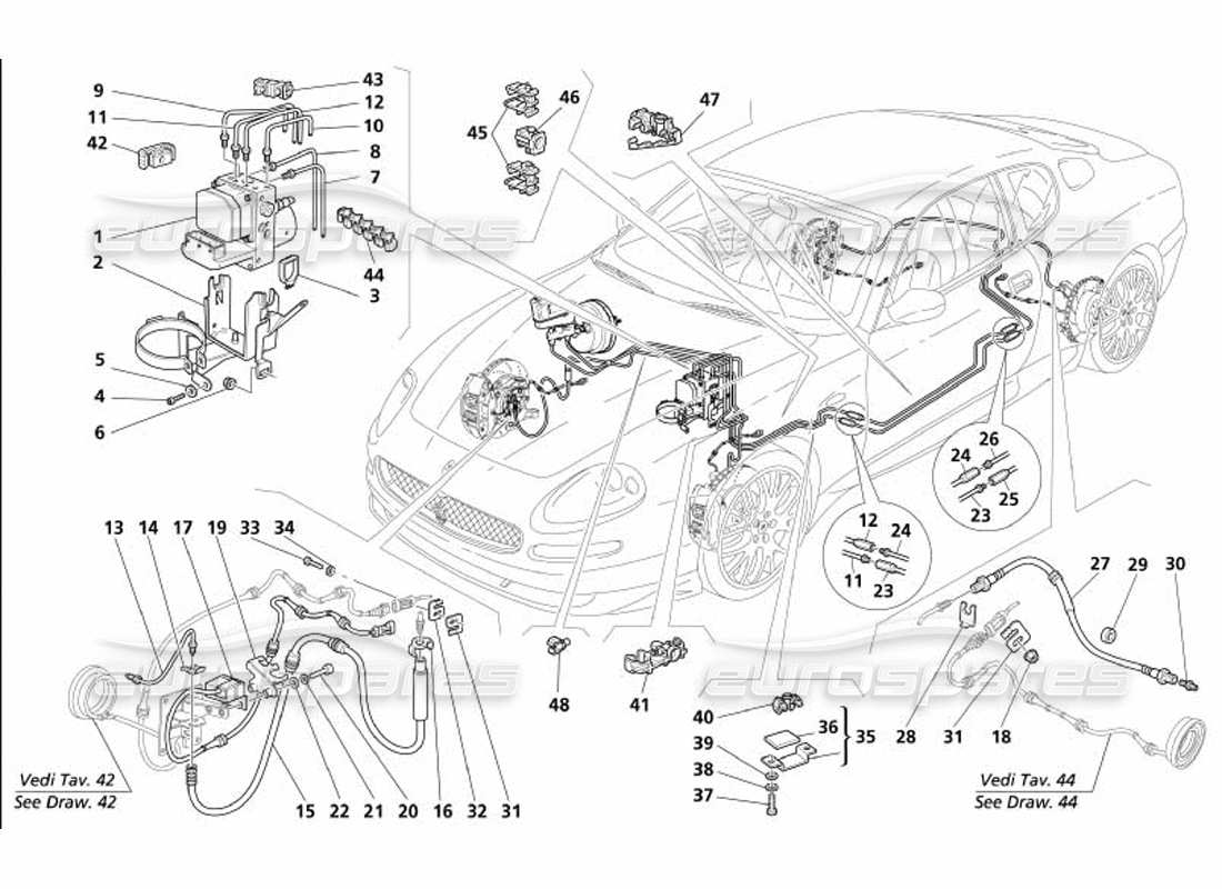 Maserati 4200 Gransport (2005) Braking System -Valid for GD- Part Diagram