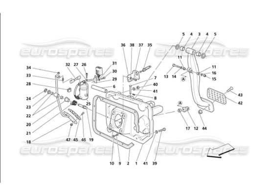 a part diagram from the Maserati 4200 Gransport (2005) parts catalogue