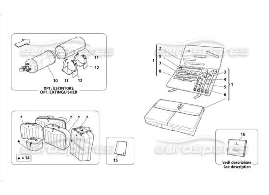 a part diagram from the Maserati 4200 parts catalogue