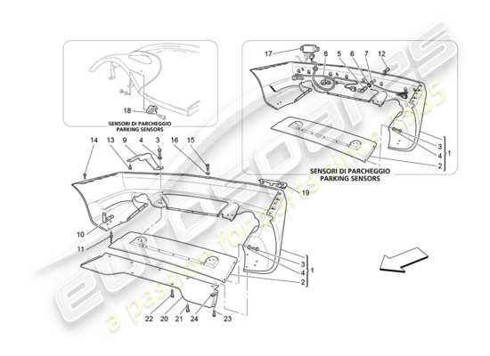 a part diagram from the Maserati 4200 parts catalogue