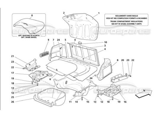 a part diagram from the Maserati 4200 parts catalogue